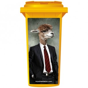 Funky Camel In A Suit & Tie Wheelie Bin Sticker Panel